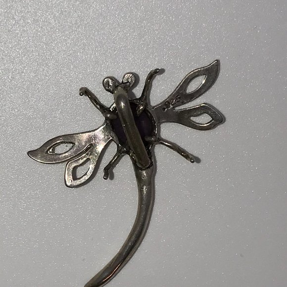 Sterling Dragonfly With Amethyst Pendant - Picture 4 of 15